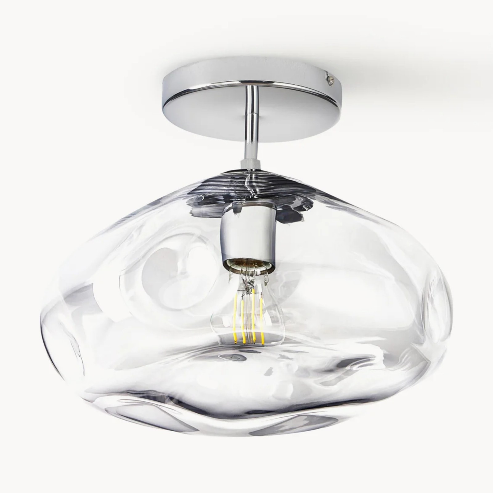 Moderne plafondlamp van chroomspiegelglas - minimalistische stijl voor woonkamer HL1054