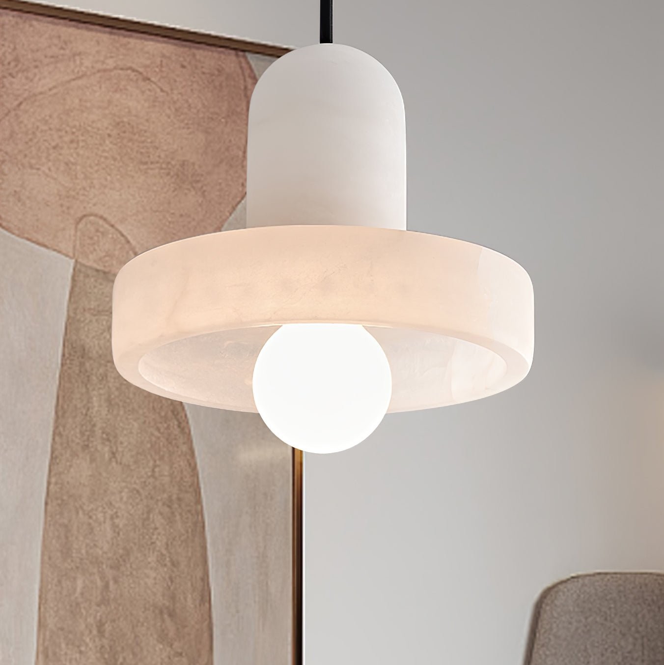 Elegante creatieve witte albasten hanglamp HL993