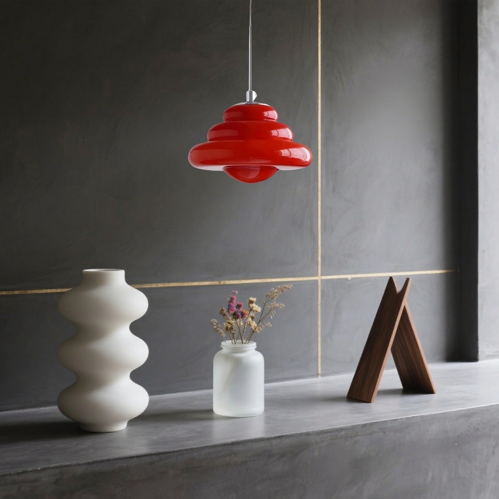 Art Deco glazen hanglamp - Bauhaus Donut kleurrijk ontwerp HL1334