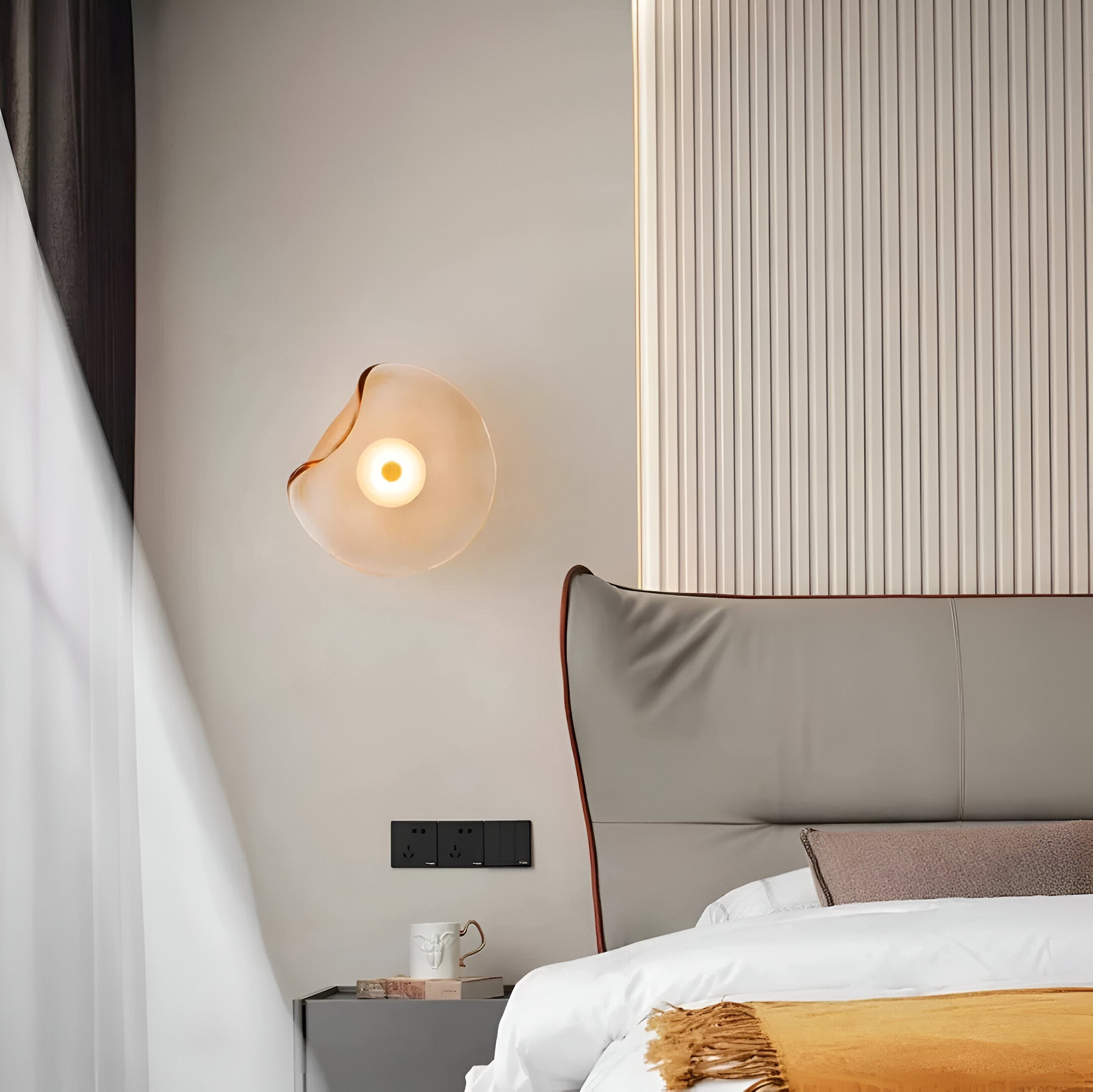 Nordic gebogen glazen Japanse stijl glazen stenen LED wandlamp HL1294