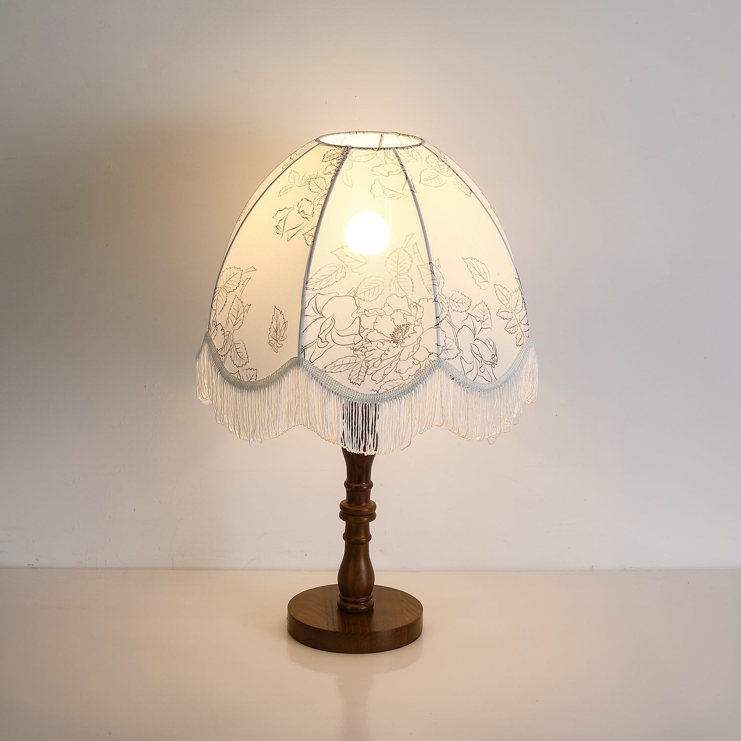 Luxe bedrukte kwast tafellamp HL802