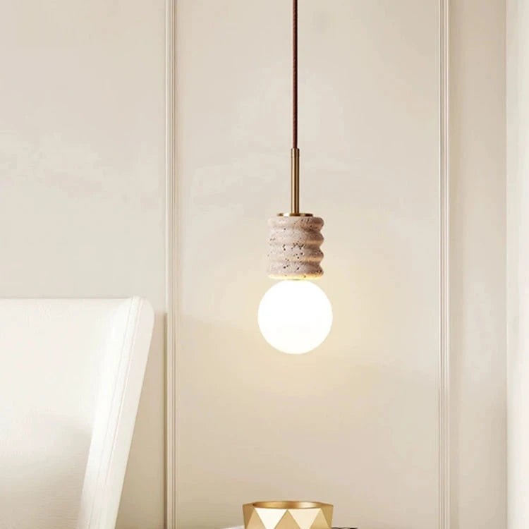 Moderne LED-hanglamp met stenen design voor naast het bed HL3470