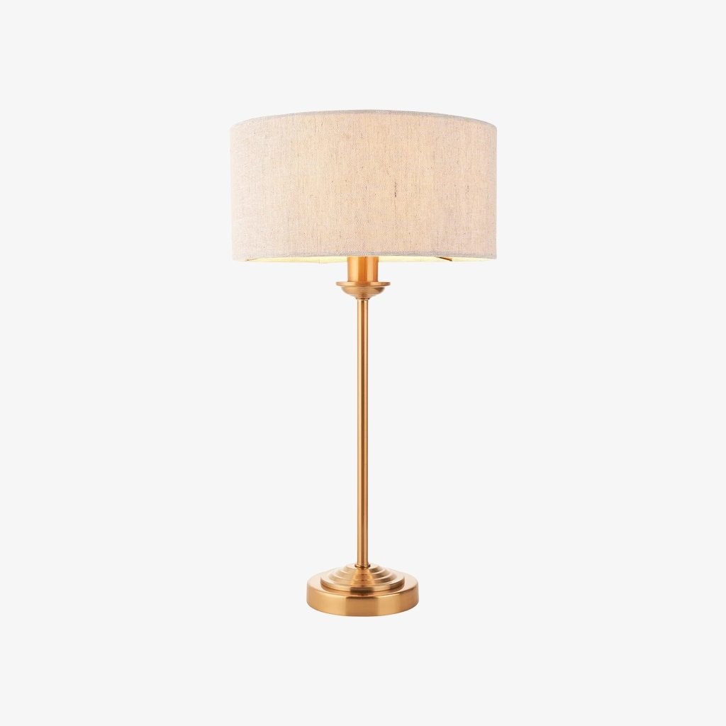 Tela 1-lichts en 3-lichts tafellamp - Modern linnen en metaal voor naast het bed of in de woonkamer HL2043