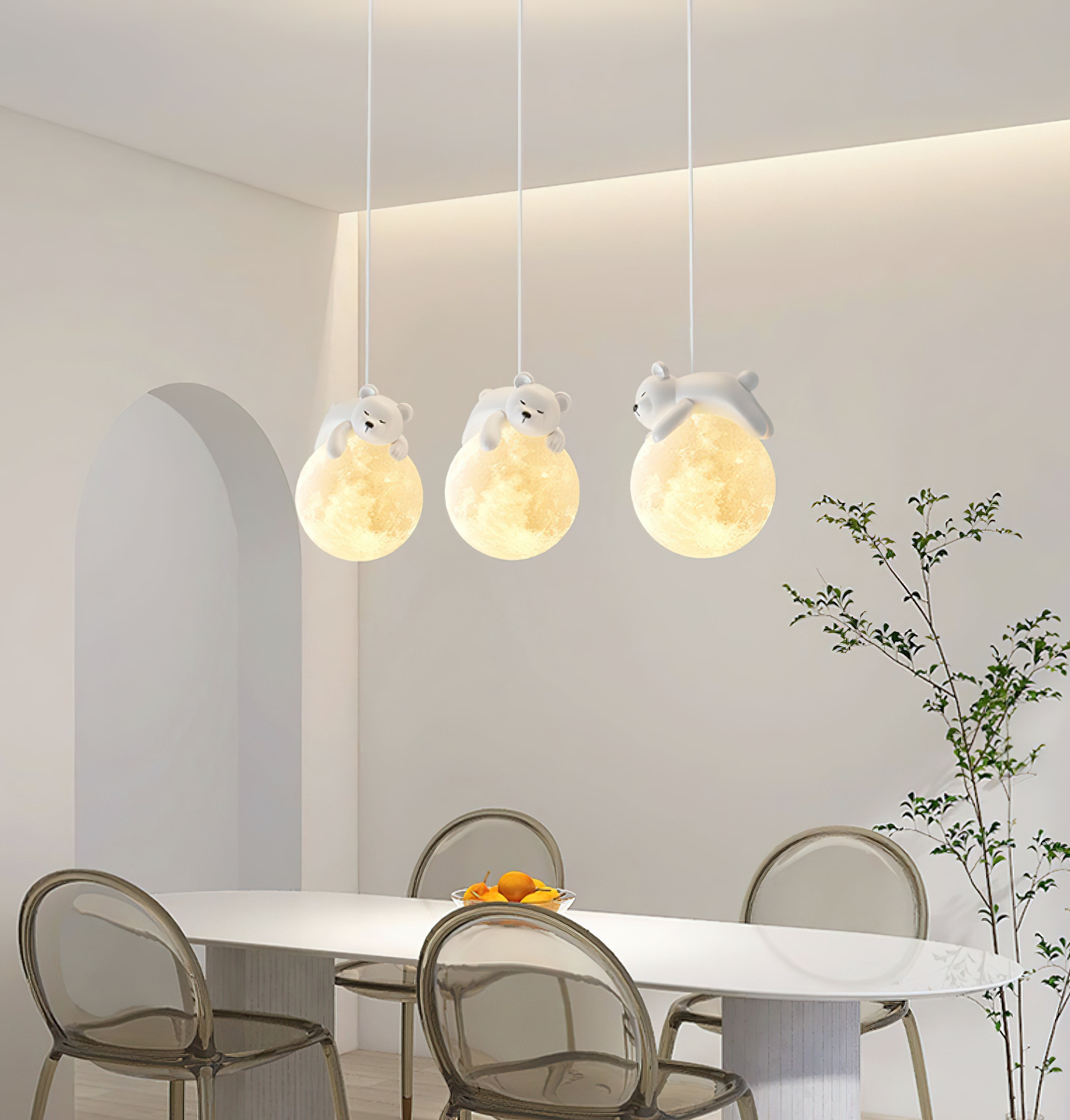 Crèmekleurige hanglamp met dierenmotief HL1189