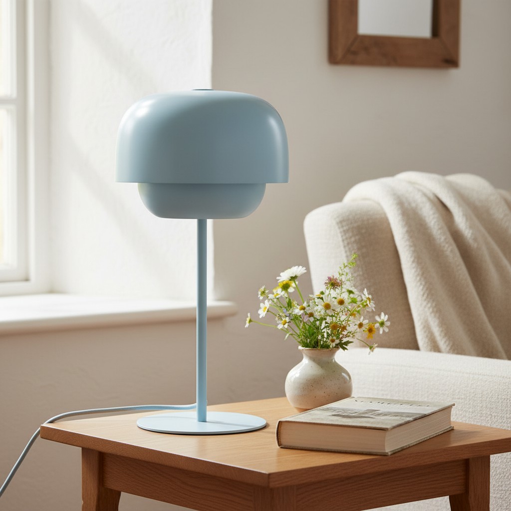 Clinco Tafellamp met Ronde Kap - Moderne Metalen Sfeerlamp voor Bureau en Nachtkastje HL1776