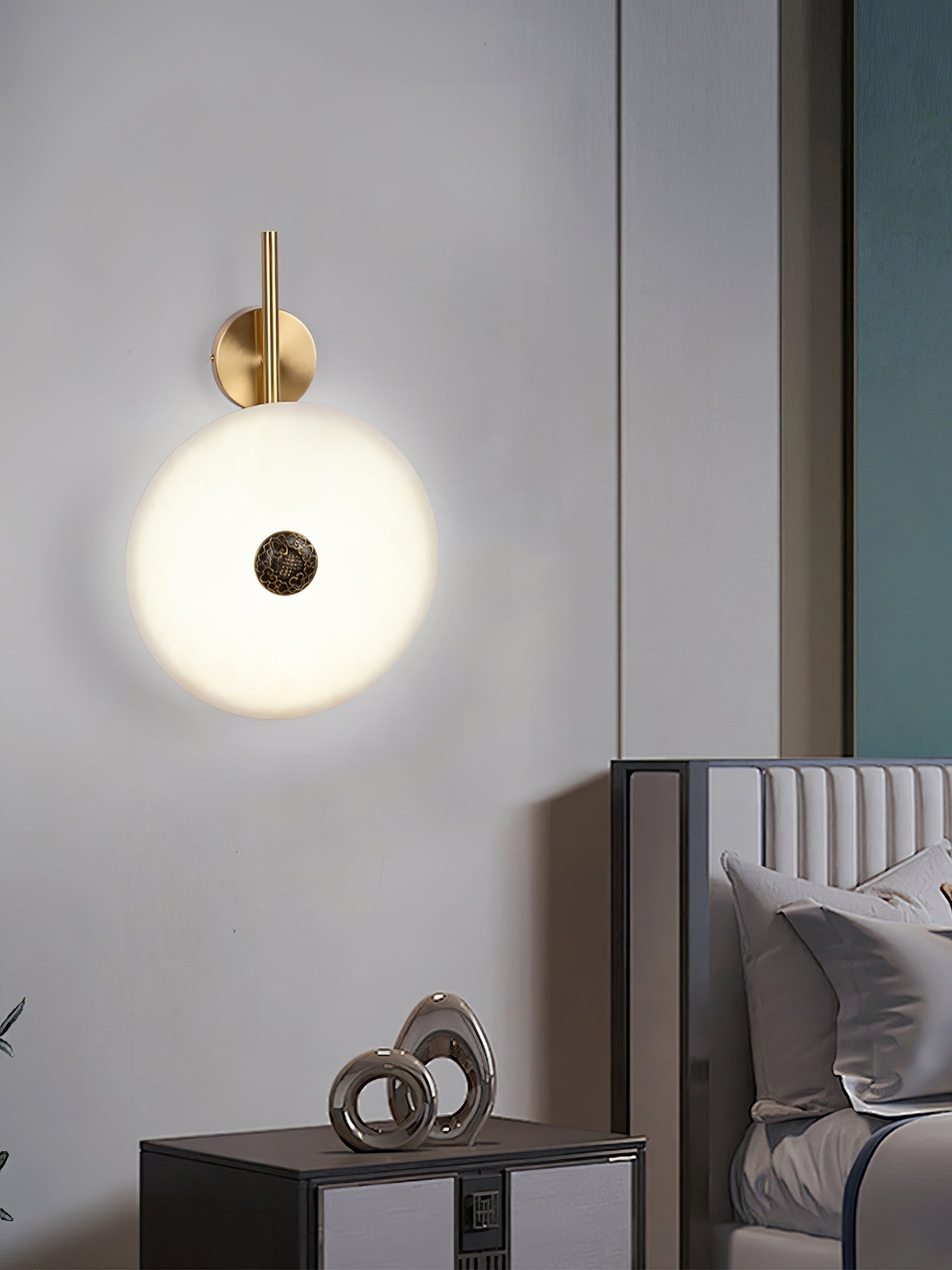 Lichte luxe schijfvormige wandlamp HL346