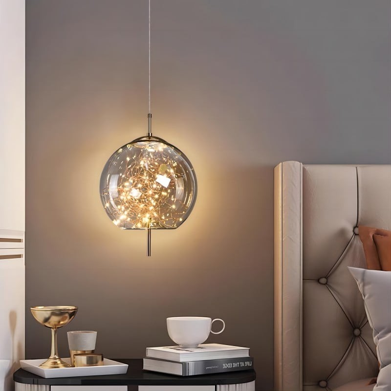 Scandinavische cilindervormige ovale glazen hanglamp HL479