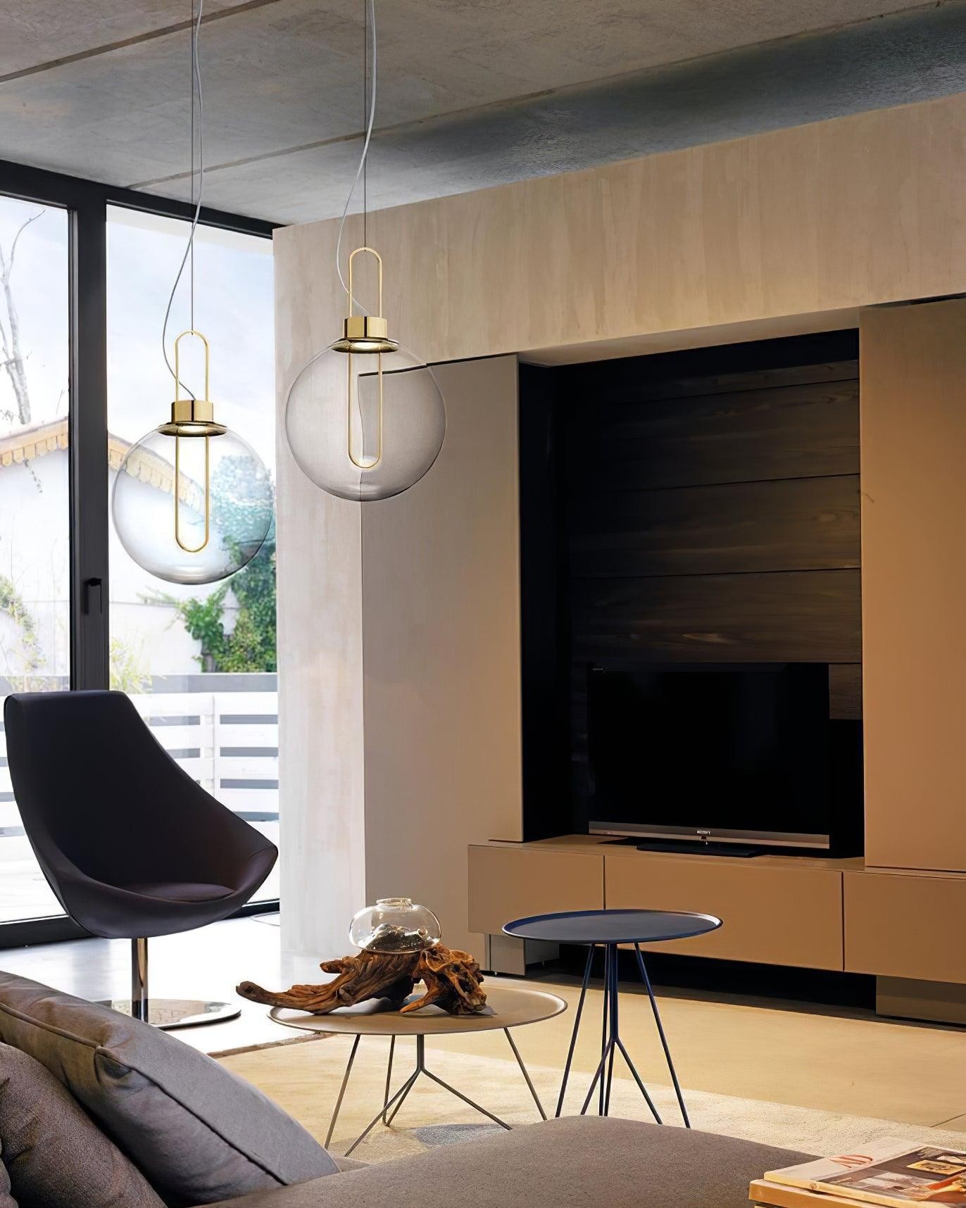 Hanglamp in bolvorm van helder glas HL651