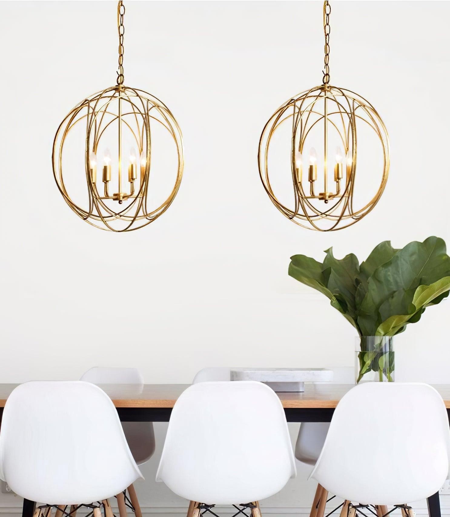 Holle metalen lijn retro hanglamp HL657