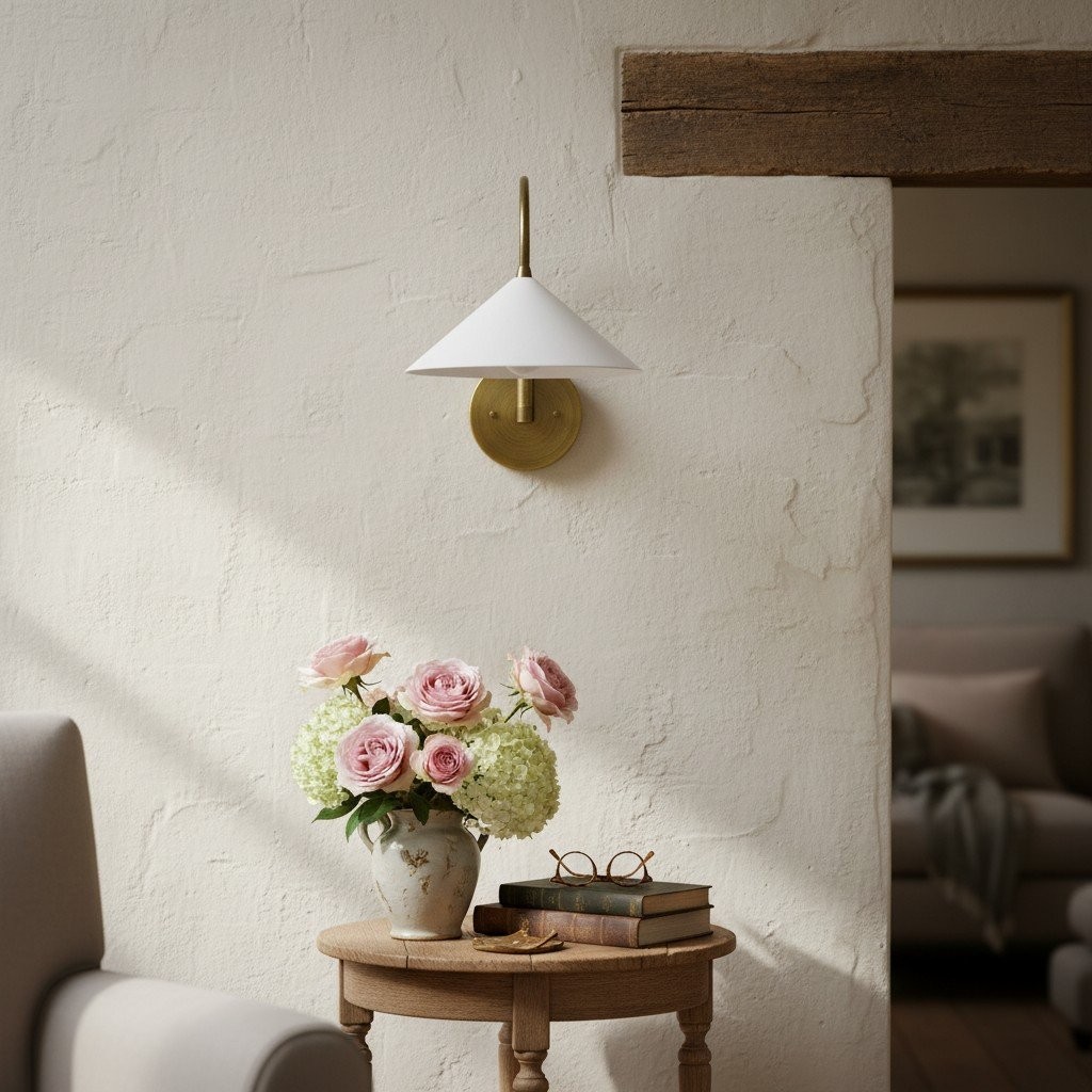 Curva Metalen Vintage Wandlamp - Elegante Kegelvormige Kap voor Slaapkamers HL1756