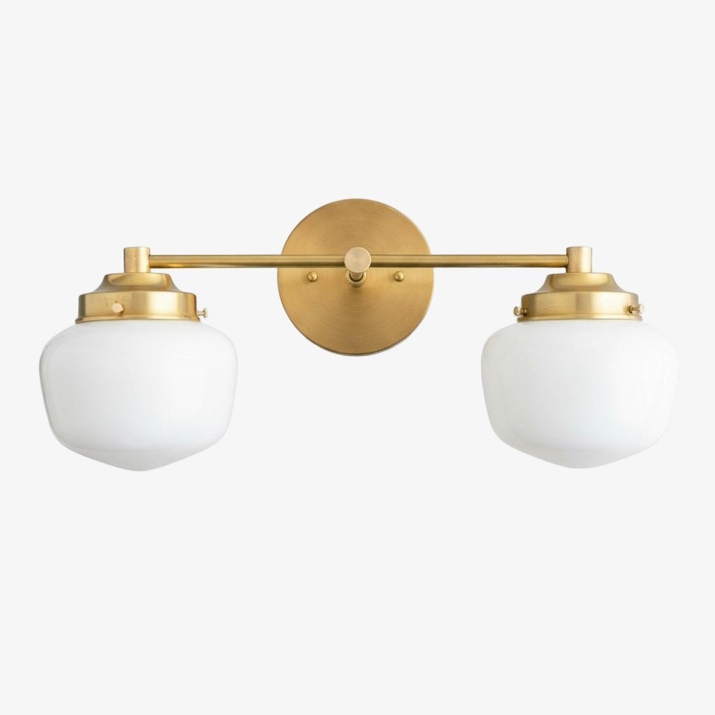 Opalume glazen Art Deco badkamerlamp - wandlamp met witte glazen kappen HL1668