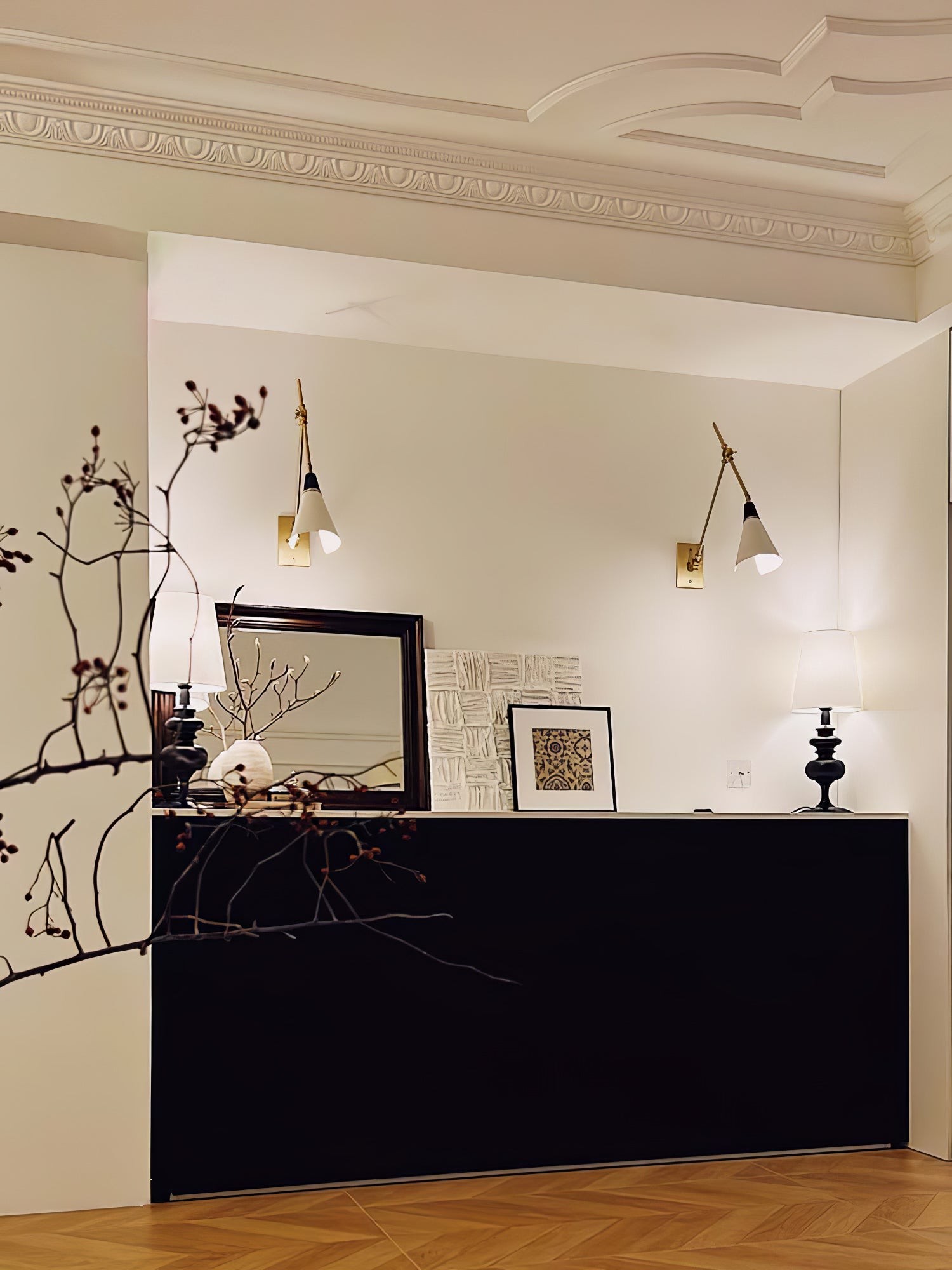 Vintage metalen verstelbare wandlamp met zwenkarm HL966