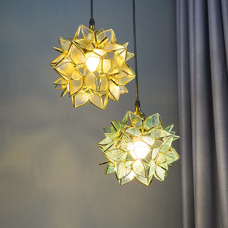 Romantische Handgeblazen Glazen Bloemen Hanglamp HL85