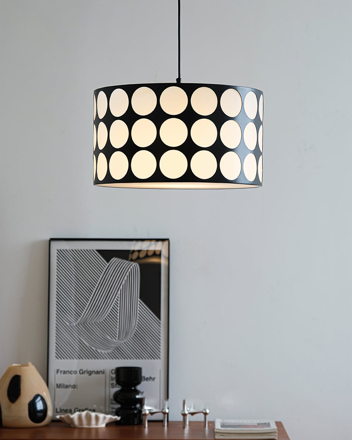 Moderne cilindrische hanglamp met stippen voor de slaapkamer HL1120
