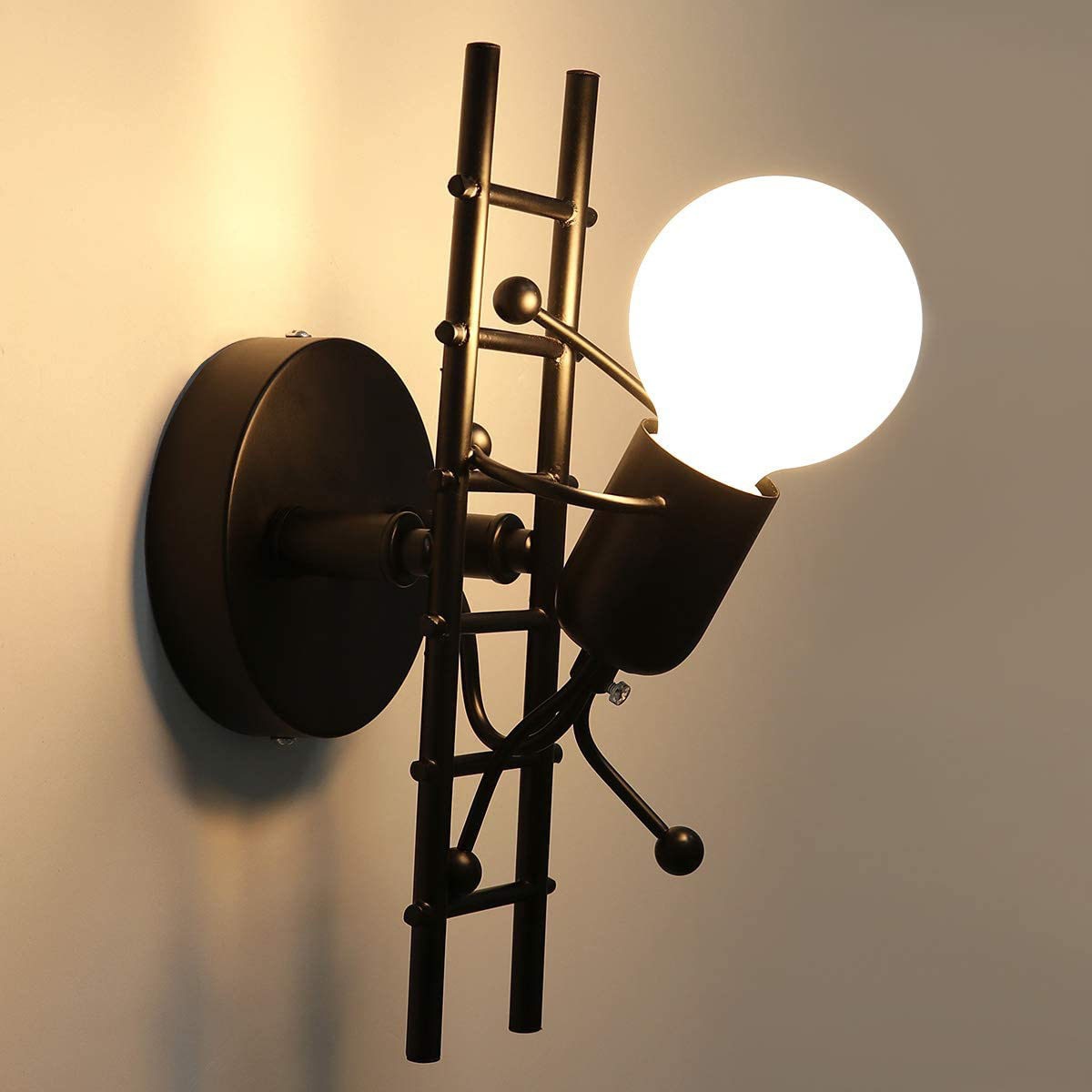 Modern Art Creative Iron Humanoid decoratieve wandlamp HL23