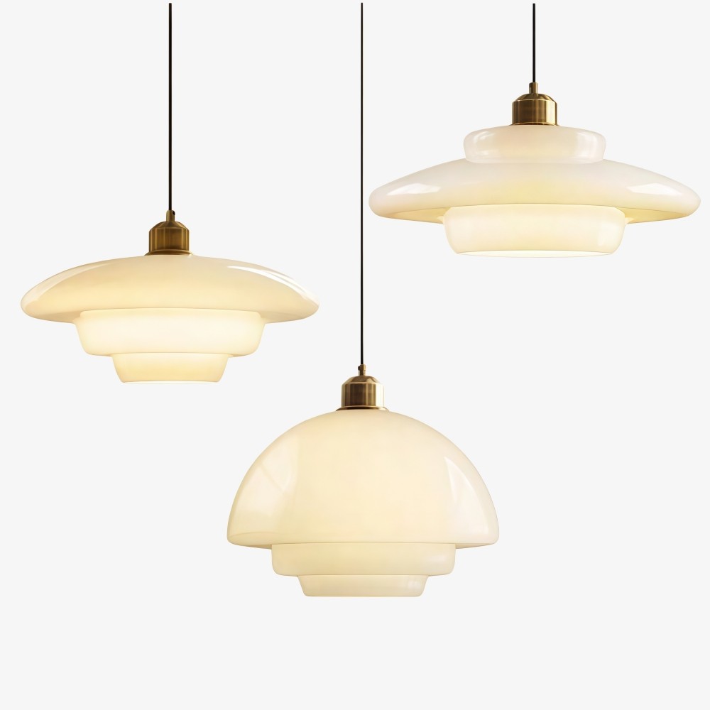 Art Deco Glazen Hanglamp - Elegante Sculpturale Hanglamp Voor Eetkamer en Keuken HL190