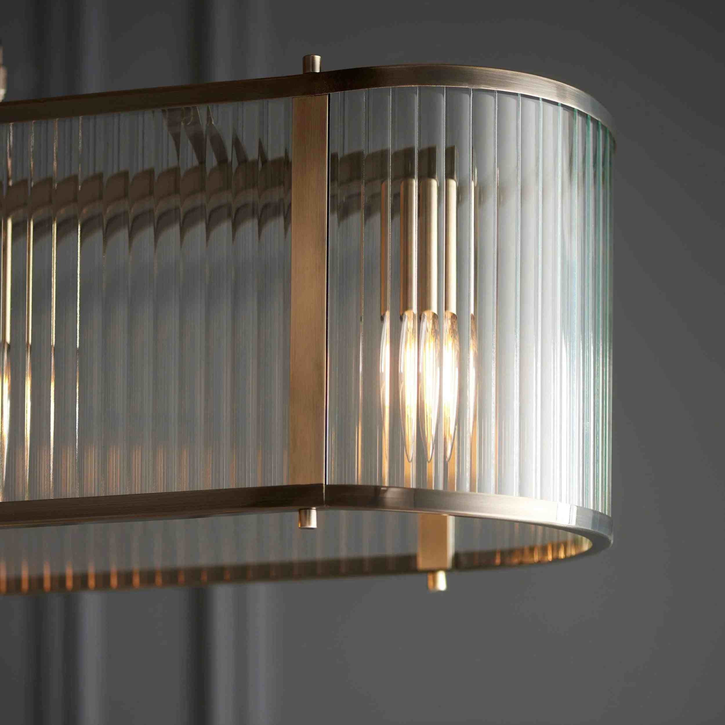 RibGlow Hanglamp met geribbeld glas - Hanglamp in antieke stijl voor de eetkamer HL2044