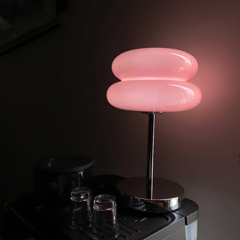 Bauhaus Dubbele Glazen Tafellamp - Sculpturale Gelaagde Nachtlamp voor Slaapkamer en Bureau HL22