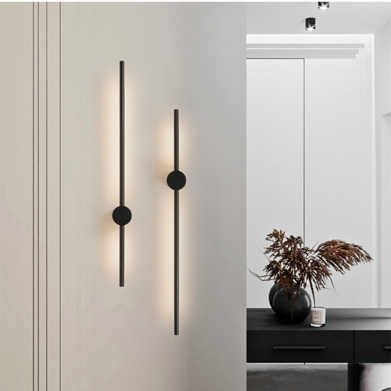 Moderne Industriële Zwarte Lineaire LED Binnen Wandlampen HL182