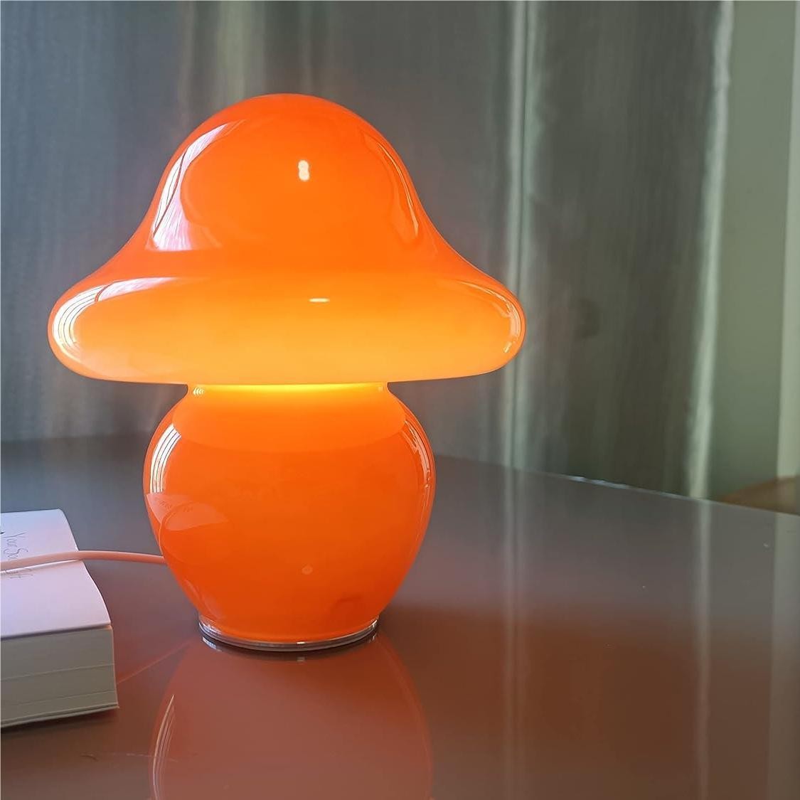 Bauhaus Paddestoel glas Tafellamp Met USB poort HL181