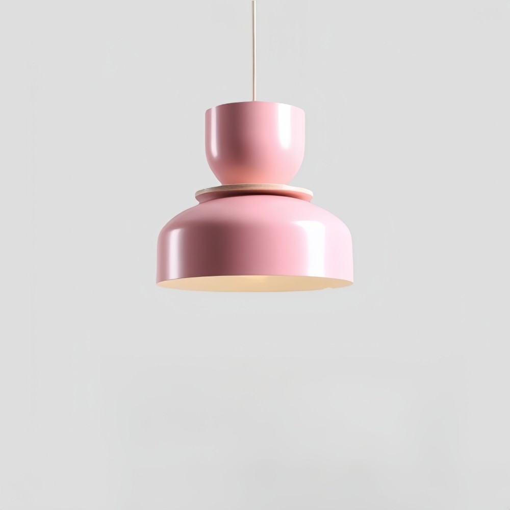 Hanglamp met metalen kom en kap - Houten Macri Kleurrijke Keukenlamp HL1068