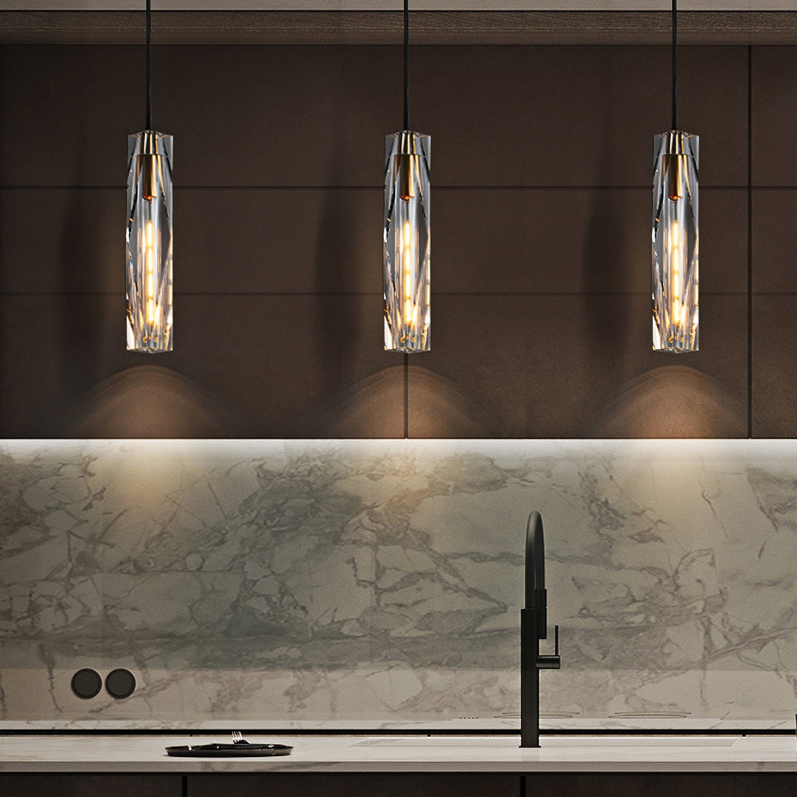 Kristallen koperen hanglamp HL1130