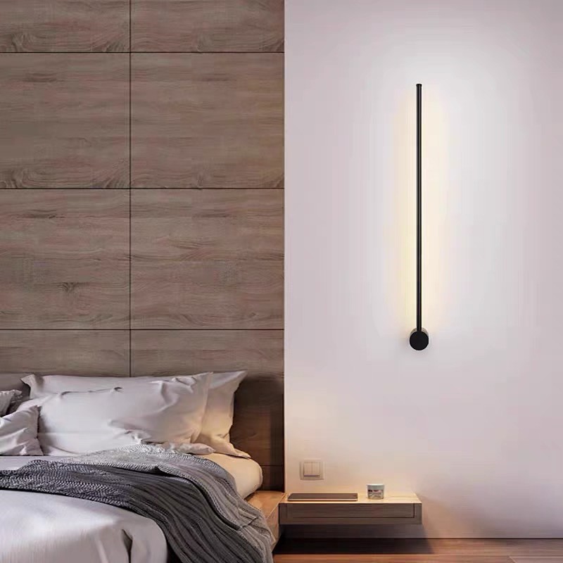 Moderne Industriële Zwarte Lineaire LED Binnen Wandlampen HL182