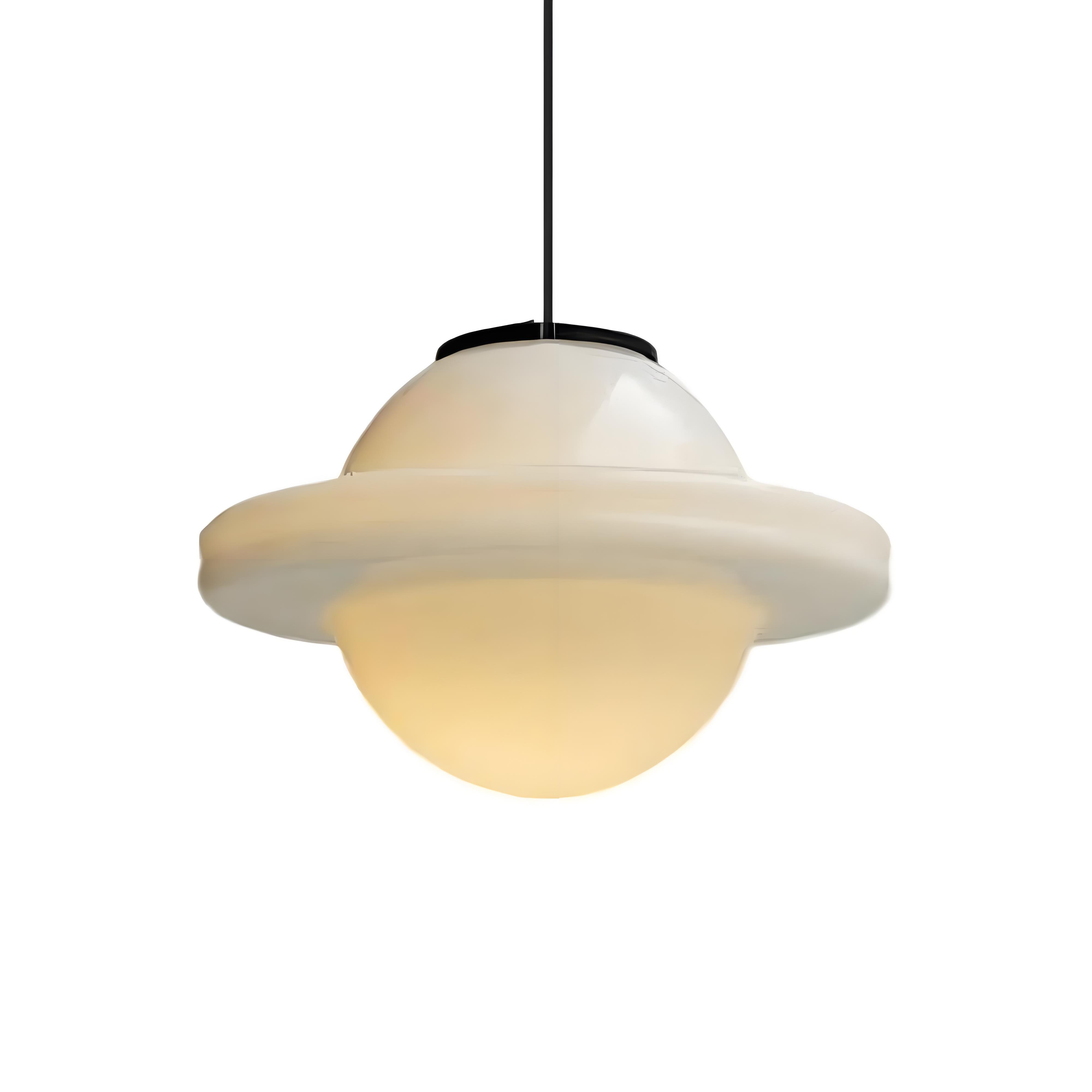 Vintage witte geometrische hanglamp van melkglas HL1022
