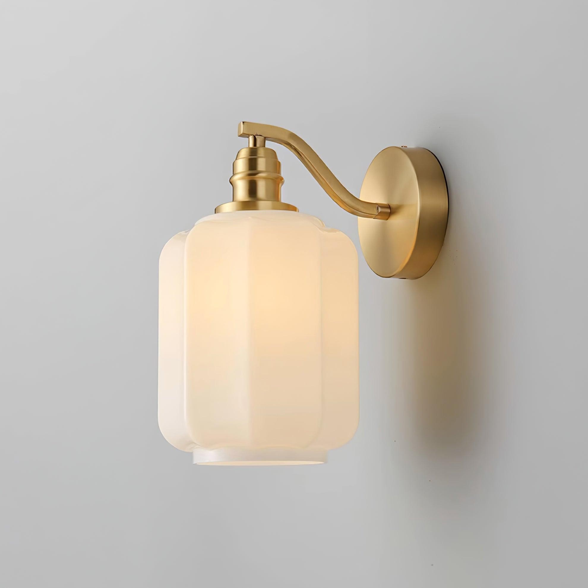 Retro wandlamp van messing en glas HL546