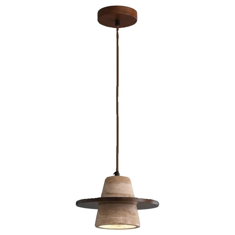 Travertijn Middeleeuwse Houten Hanglamp HL3476