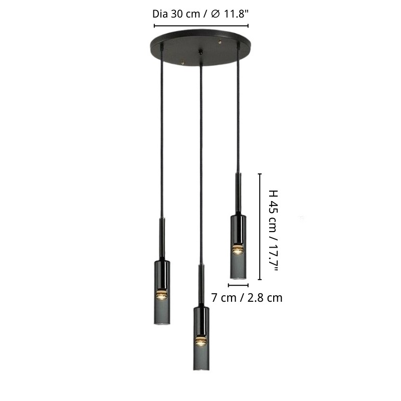 Moderne cilindrische glazen hanglamp HL961