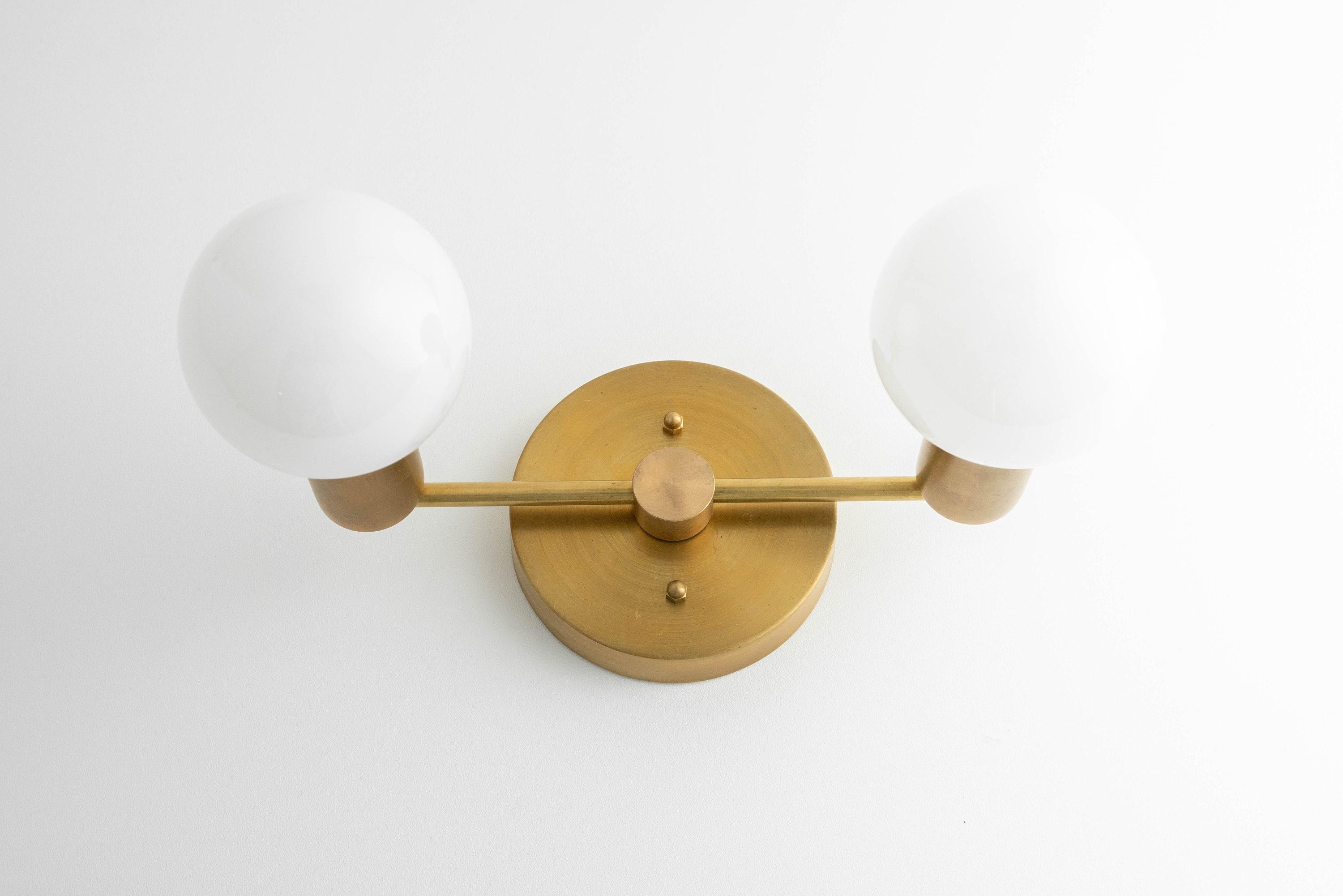 Glorica Glazen Badkamerlamp - Moderne Wandlamp van Messing voor Badkamerstijl HL1680