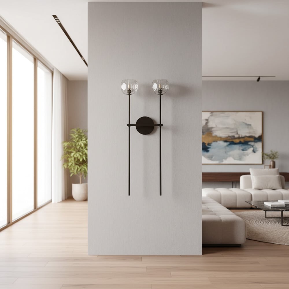 Luxe kristallen wandlamp - moderne wandlamp met messing frame HL1811