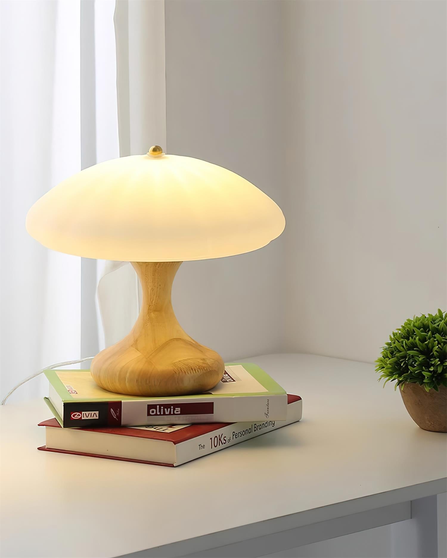 Paddenstoelvormige gebogen tafellamp HL892