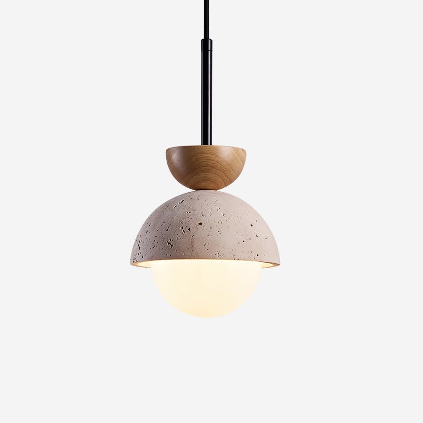 Natuurlijke stenen bolvormige hanglamp HL438