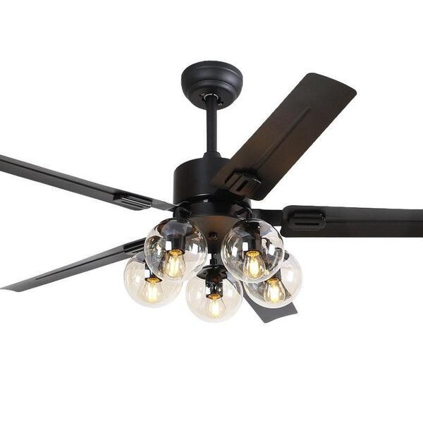 Moderne Houten Glazen Ventilator Plafondlamp HL52