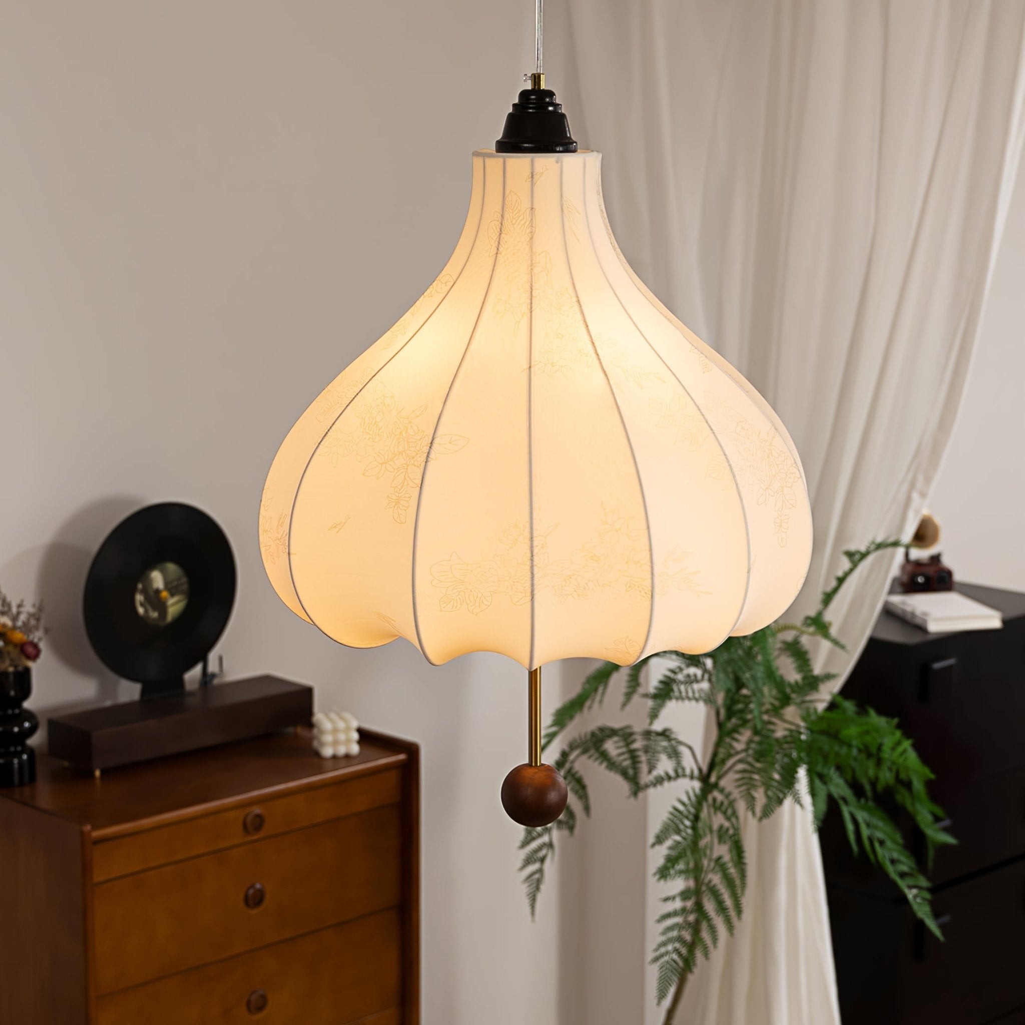 Retro Kastanje Stoffen Hanglamp HL495