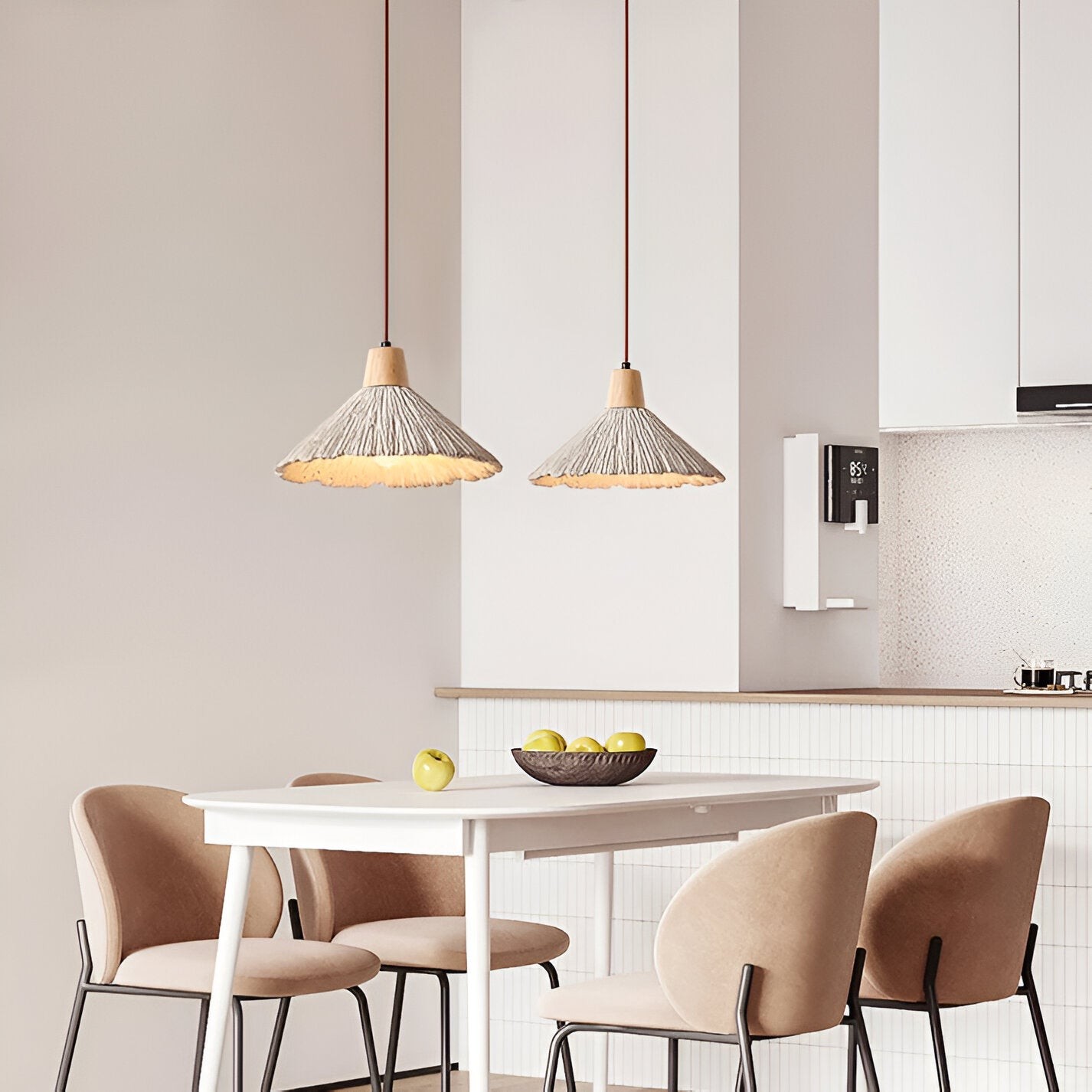Crème retro Wabi-Sabi LED hanglamp HL3472