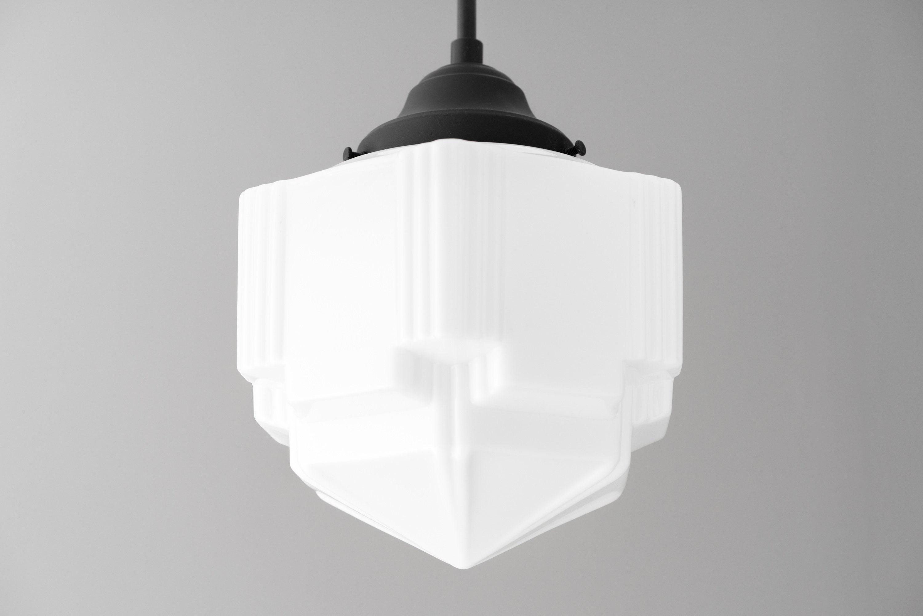 Geotower Glazen Moderne Hanglamp - Wolkenkrabber Design - Afwerking van Messing, Zwart of Nikkel HL1702