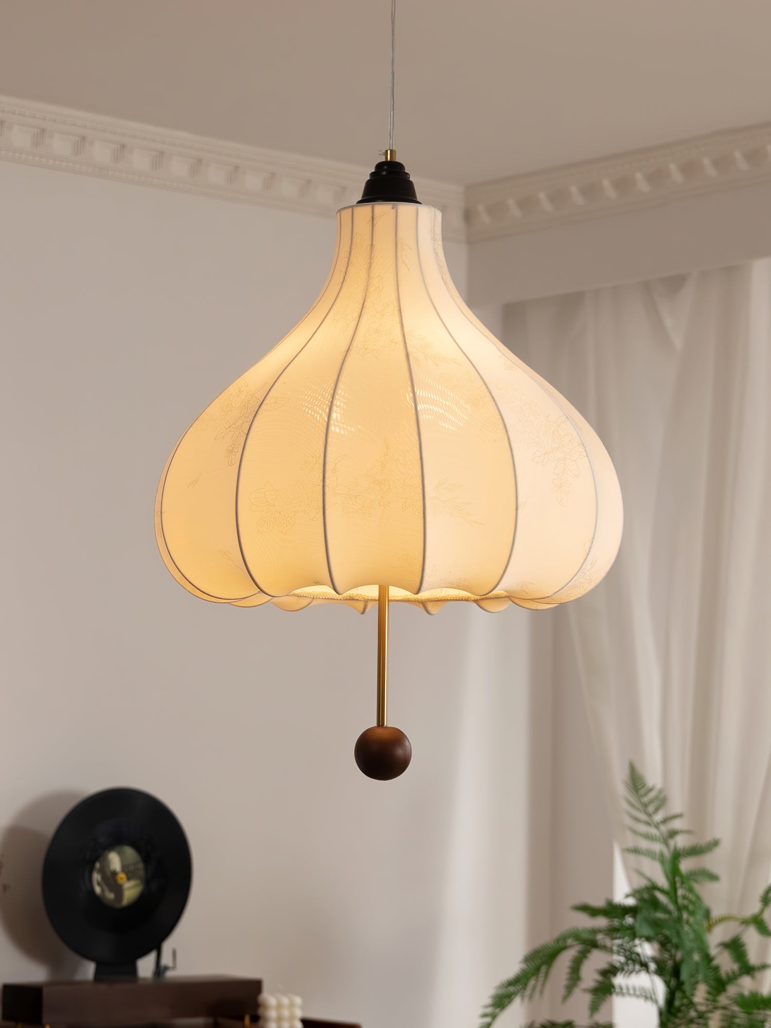Retro Kastanje Stoffen Hanglamp HL495