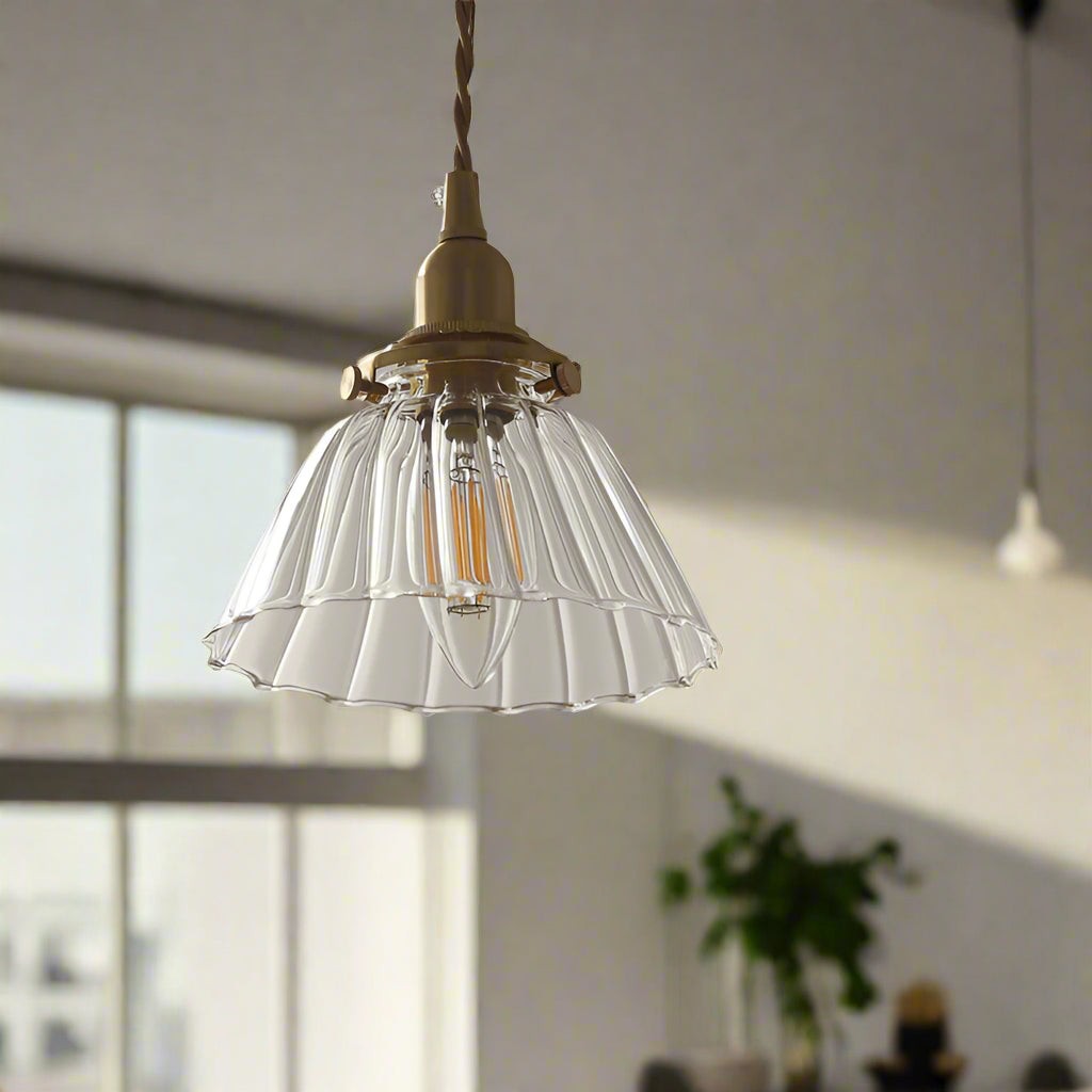 Jasmine Vintage messing glazen hanglamp HL3503