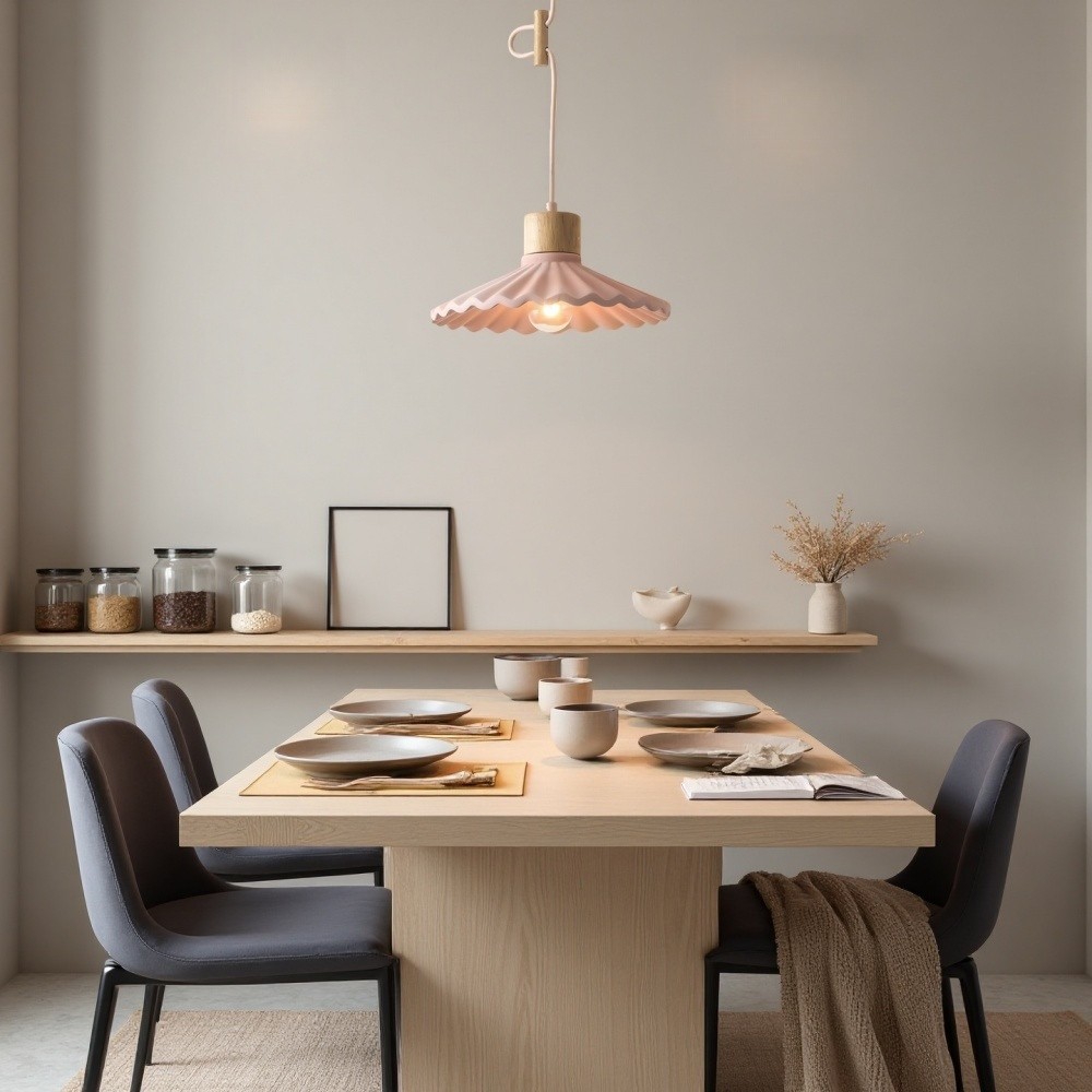 Cement Macaron hanglamp - moderne geplooide kap voor hal HL1328