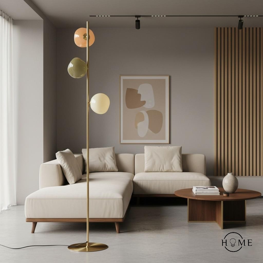 Opaal glazen vloerlamp - moderne staande lamp HL1779