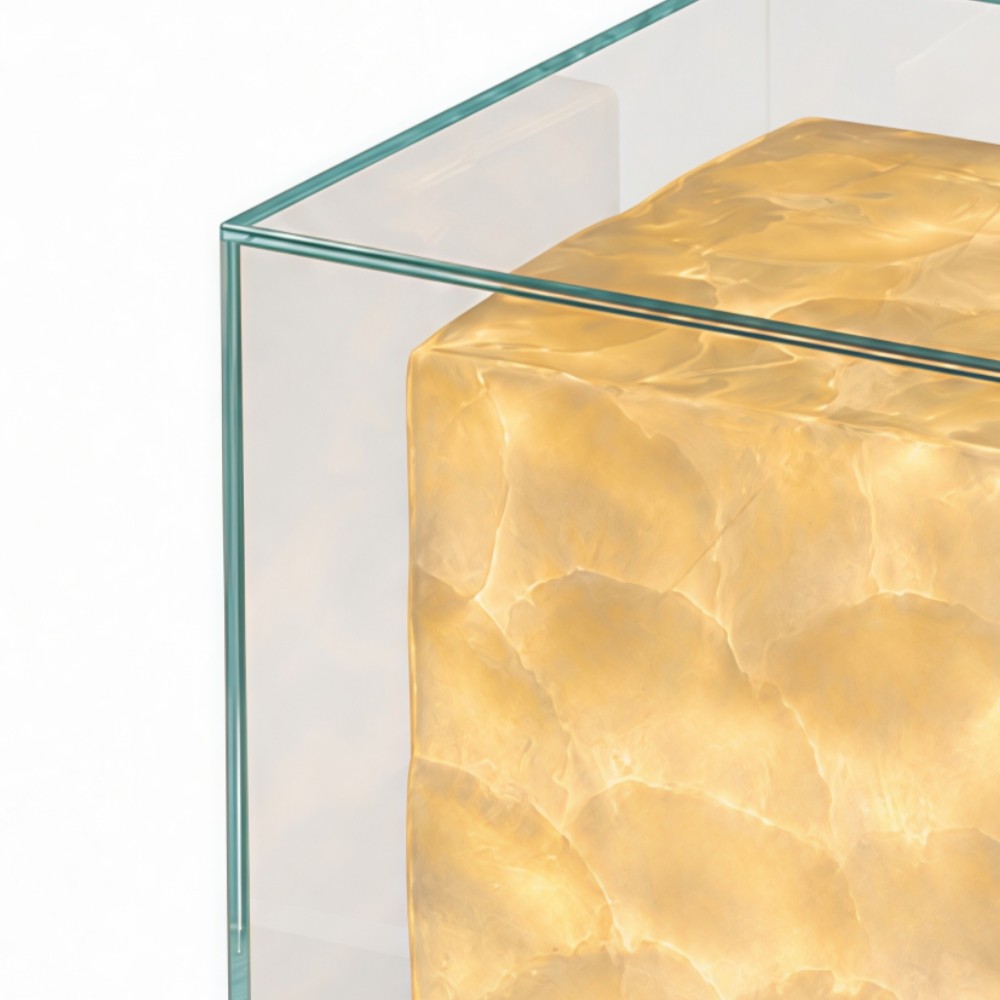 Beamira Mica en Shell Tafellamp - Moderne vierkante kap accentlamp voor de slaapkamer HL3526