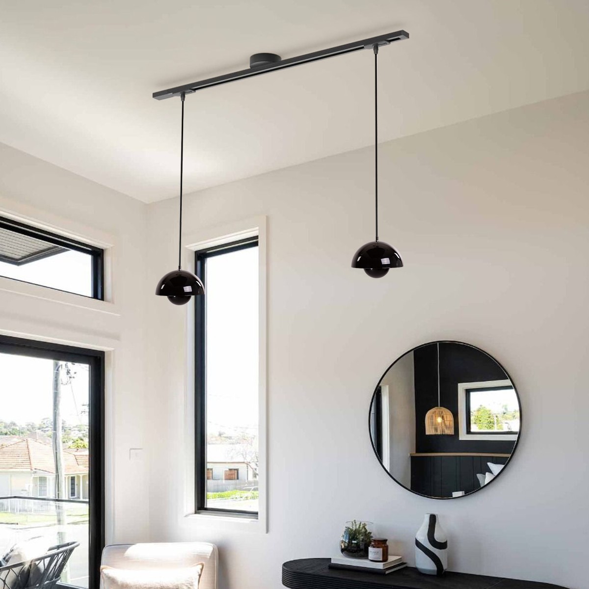Zwenkarm enkel ophangsysteem voor een hanglamp HL202