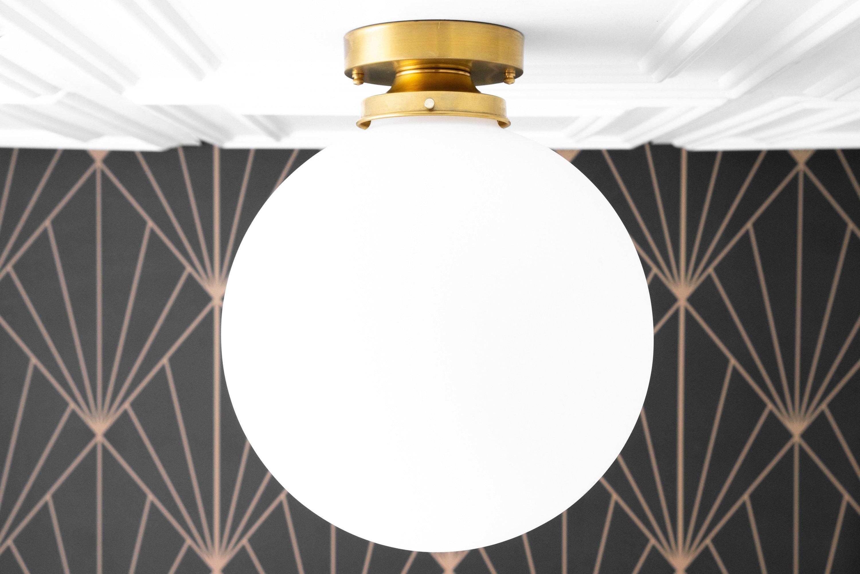 Glorica Glass 12 inch bolvormige plafondlamp - Art Deco hanglamp van matglas en plafondlamp HL1724