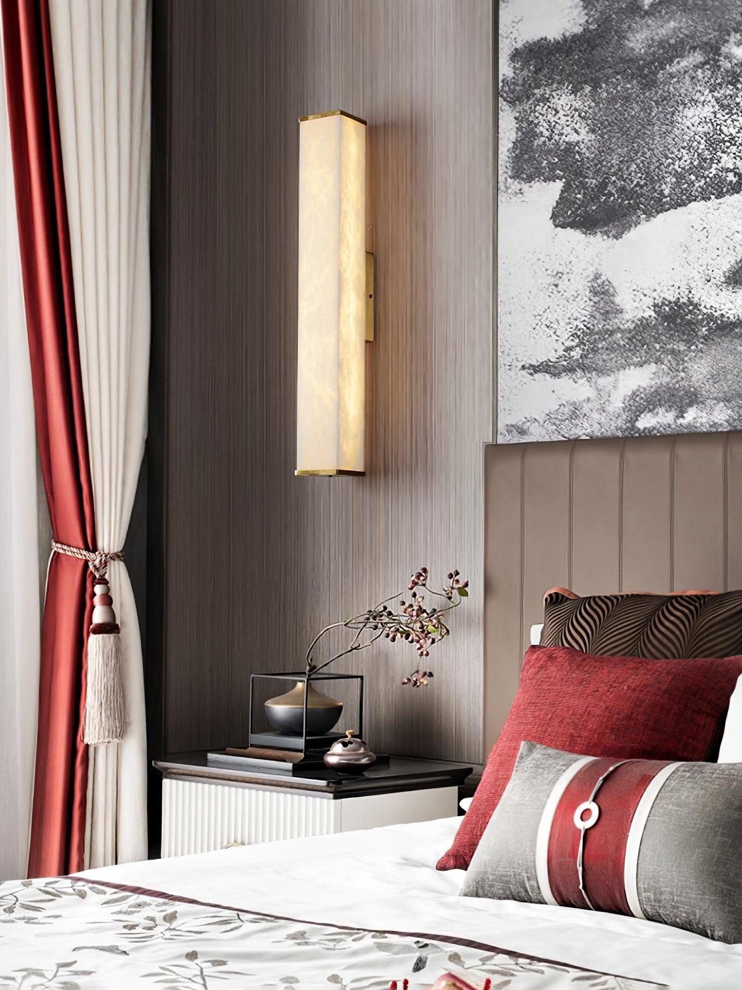Kubusvormige albasten wandlamp HL2951