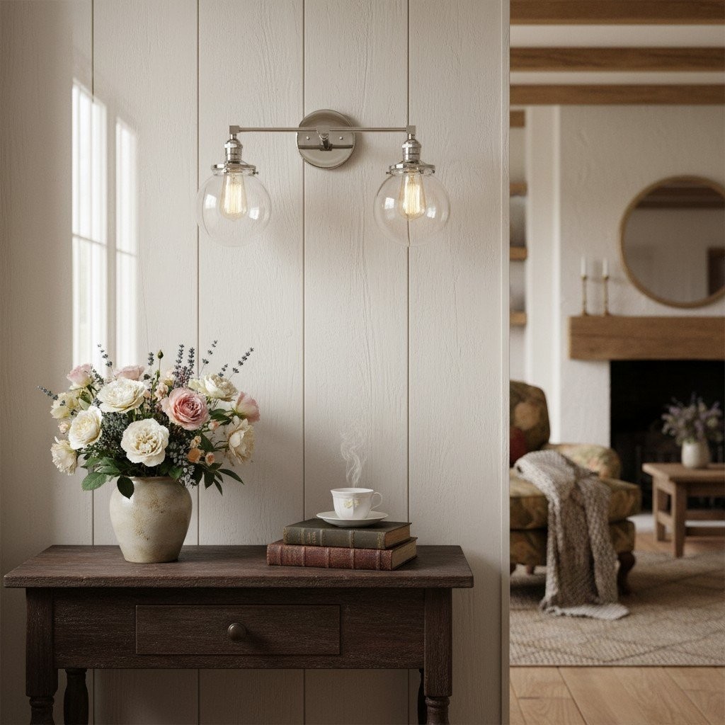 Lumio Globe glazen bol wastafellamp - moderne badkamerlamp met twee lampen HL1671