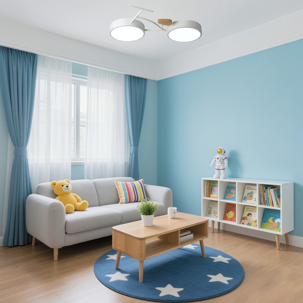Nordic Wood Disc Plafondlamp - Fiets LED Lamp voor Kinderkamer HL1350