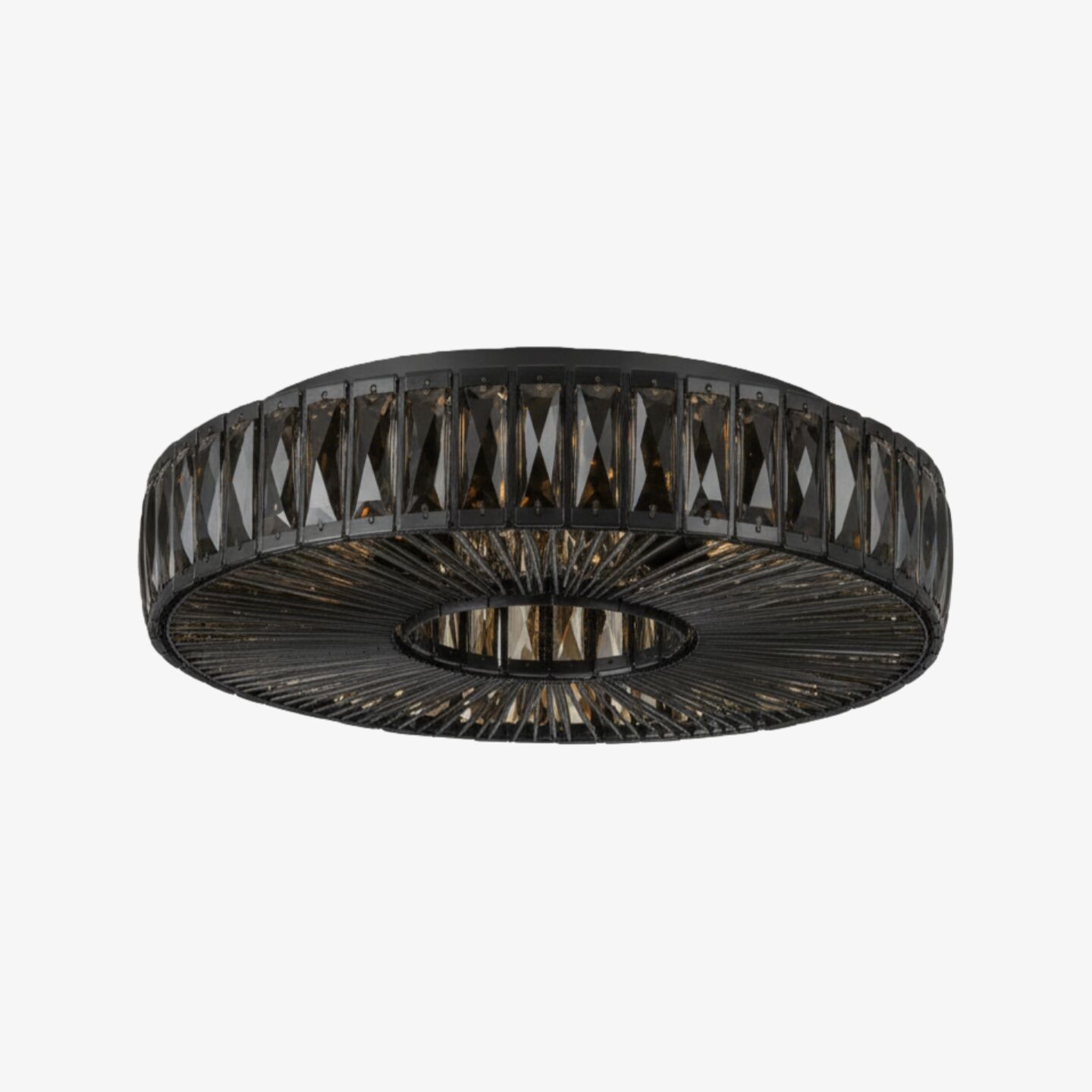 Glomar ronde plafondlamp van glas - moderne metalen en glazen afwerking voor woonruimtes HL2332
